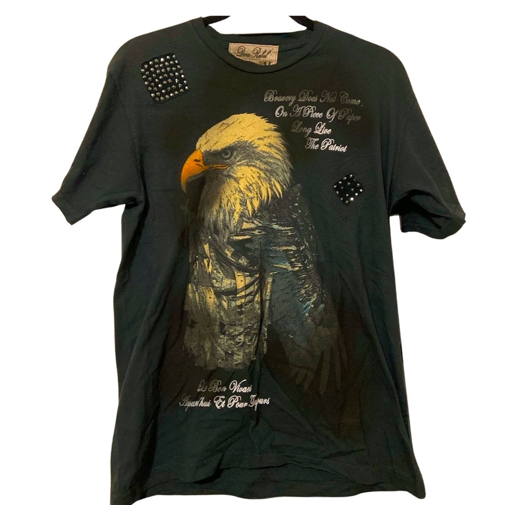 Vintage Dom Rebel Swarovski Crystals “Patriot” T-shirt NWT